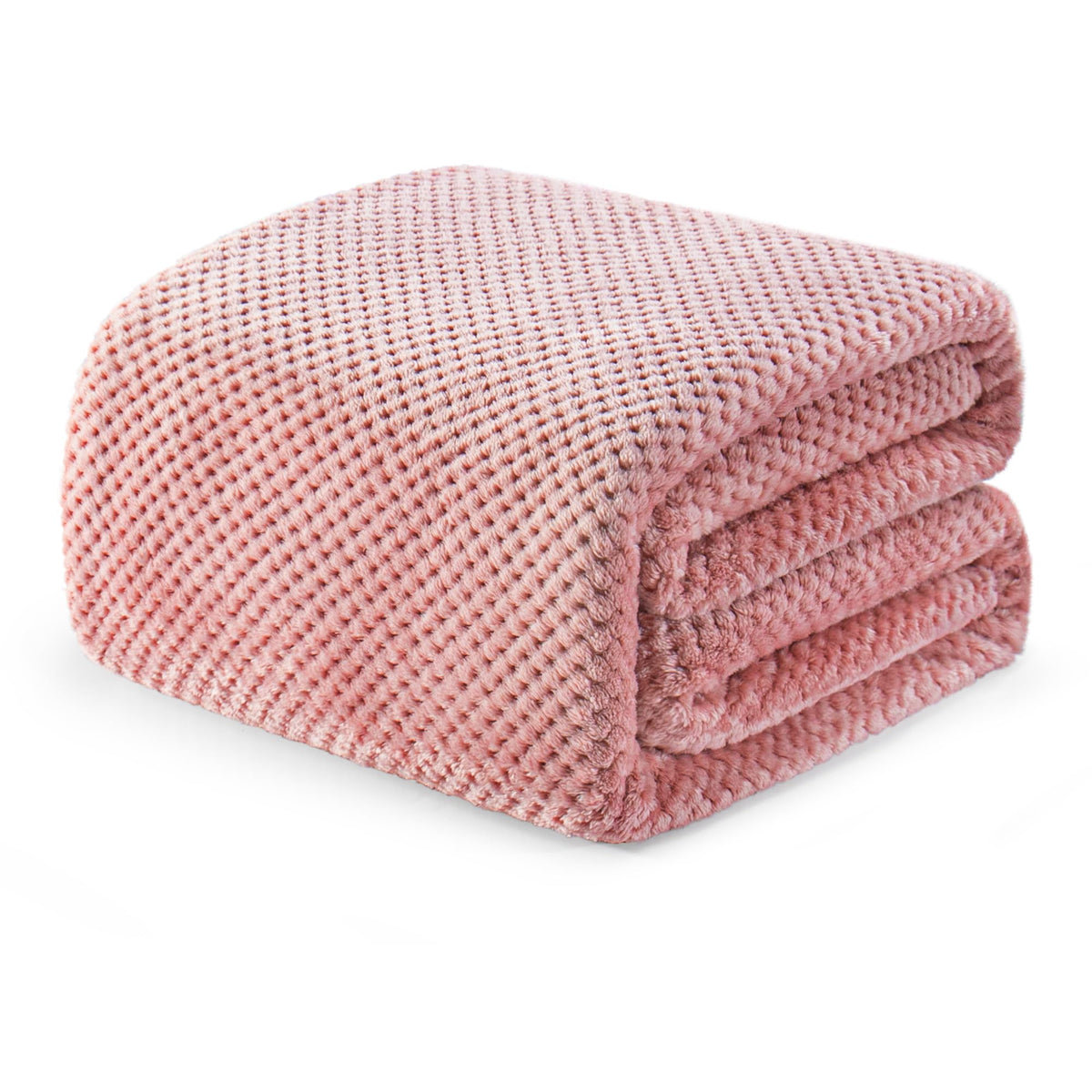 Exclusivo Mezcla Large Waffle Fleece Throw Blanket for Couch, Slate Blue