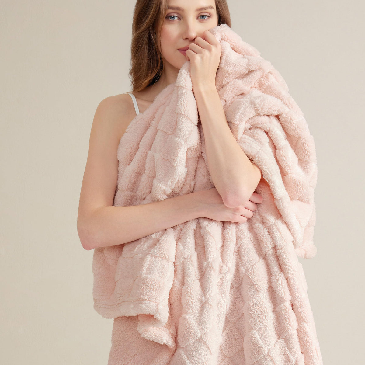 Bedsure Checkered Fleece Throw Blanket,Cute Home Decor,Sage Green,50"×60"