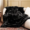 Ultra Soft Cozy Faux Fur Throw Blanket, Fuzzy Plush Thick Bubble Blanket, Luxury Fluffy Blanket for Couch, Sofa, Bedroom, and Living Room, 50x60 Inches, Cream White