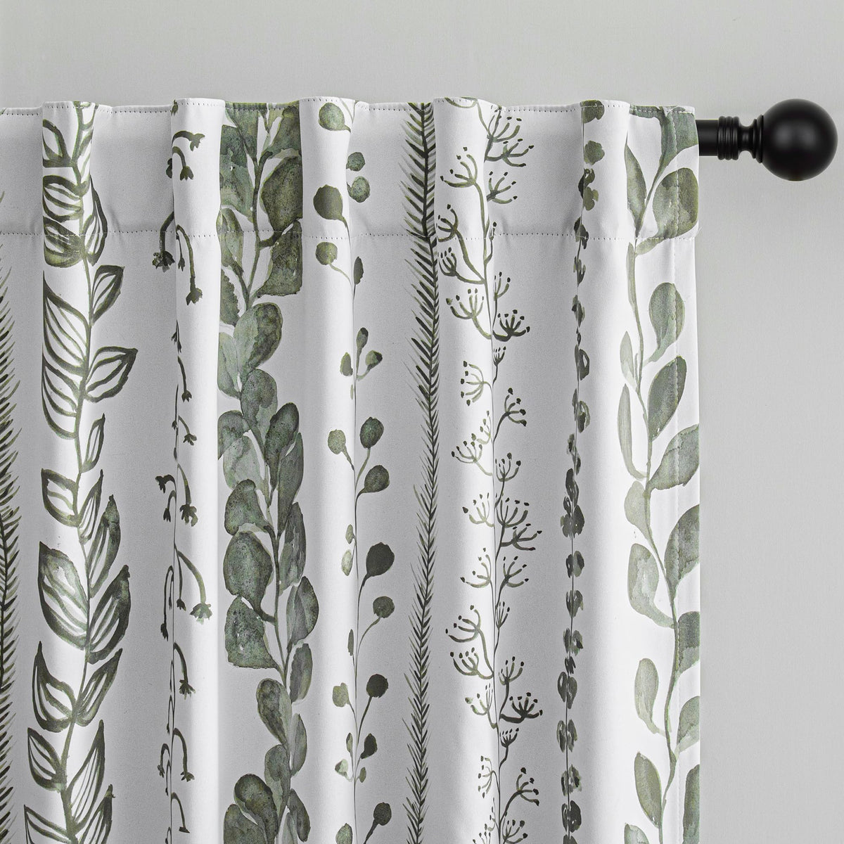 MEETSKY Sage Green Curtains 72 Inches Long 2 Panels Boho Curtains for Living Room Light Filtering Patterned Drapes for Bedroom Linen Style Back Tab Leaf Print Window Treatment, 50” Wide Each Panel