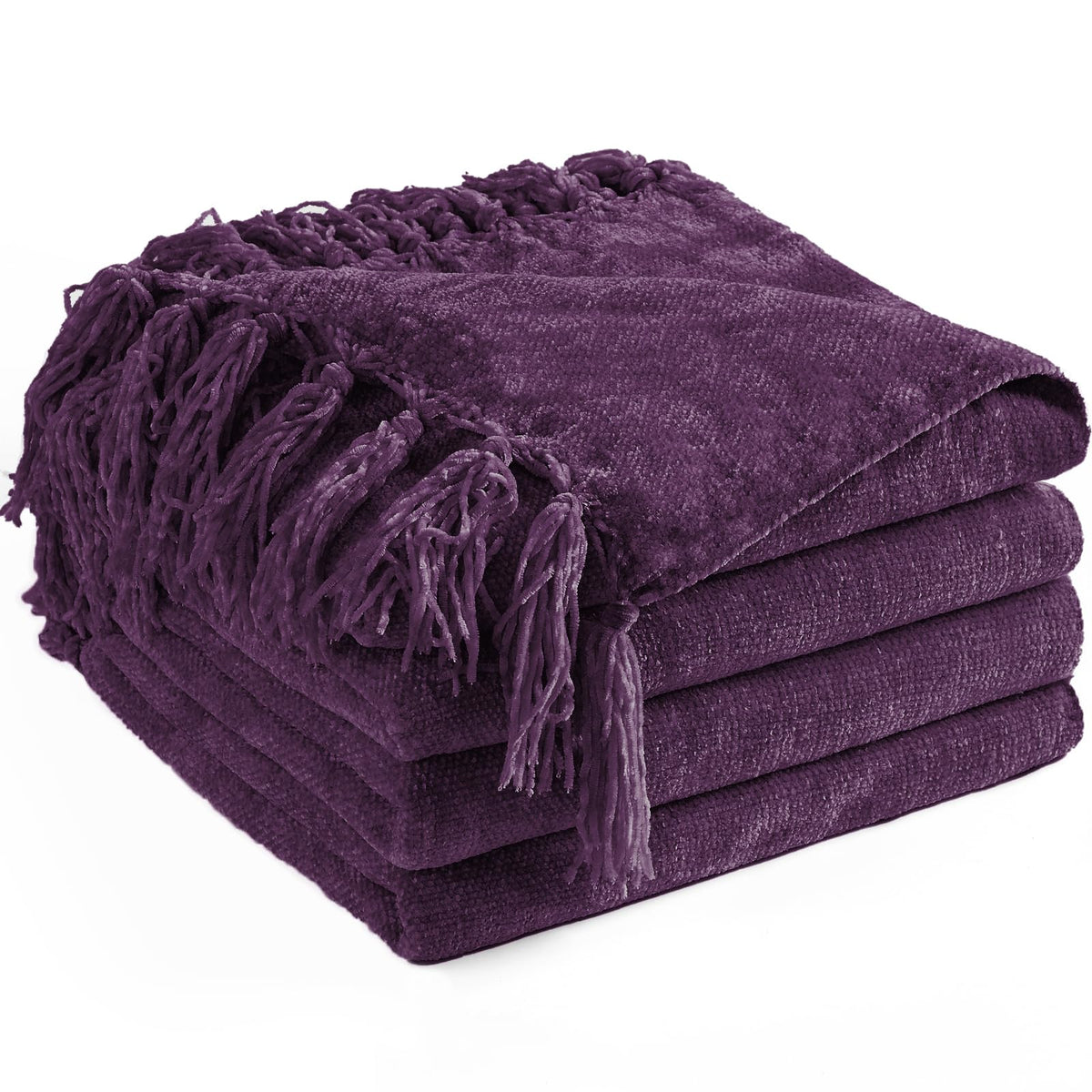 Chenille Throw Blanket for Couch 50" x 60", Olive Green
