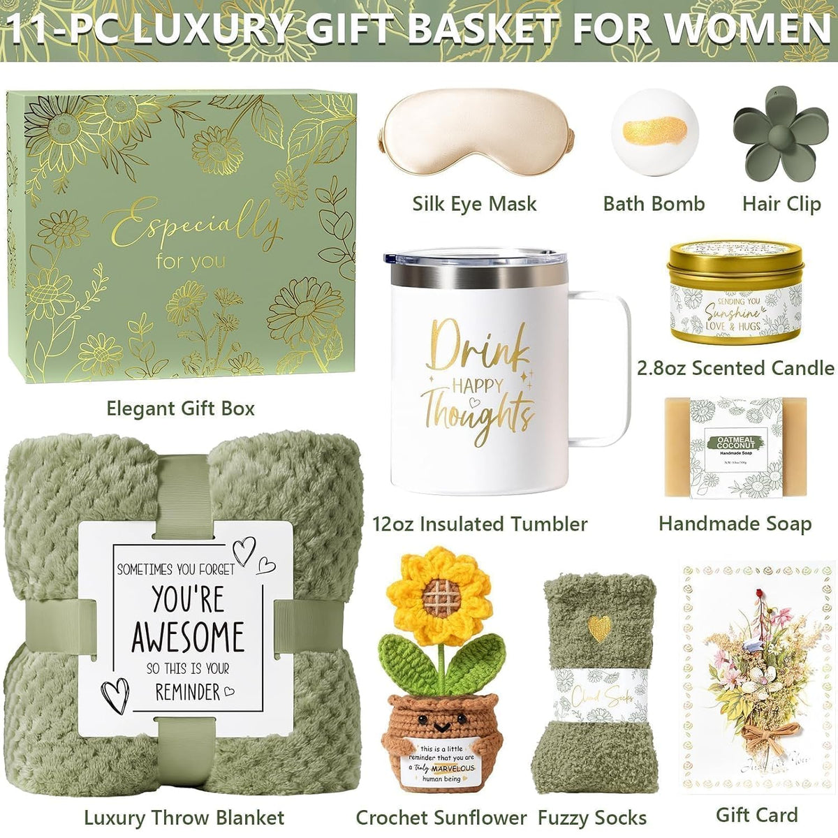 Birthday Gifts for Women Get Well Soon Spa Gift Baskets Self Care Package