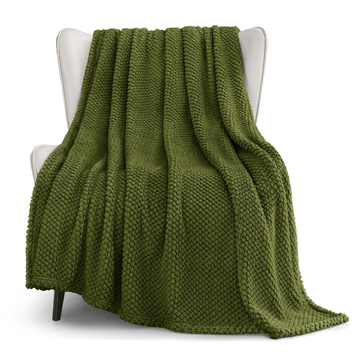 Whale Flotilla Extra Large Fuzzy Fleece Throw Blanket for Couch, 50x70 Inch Fluffy Warm Soft Jacquard Blankets for All Season, Lightweight and Cozy, Ivory