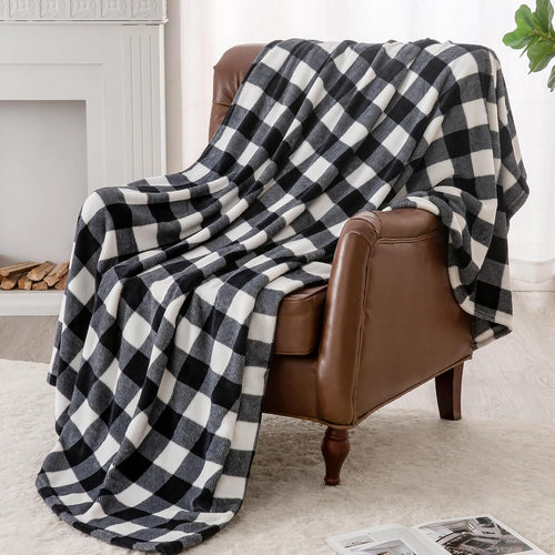 BEDELITE Buffalo Plaid Flannel Fleece Throw Blanket for Couch