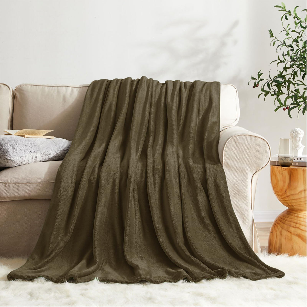 KMUSET Fleece Blanket Throw Size Grey Lightweight Super Soft Cozy Luxury Bed Blanket Microfiber Factory Shop