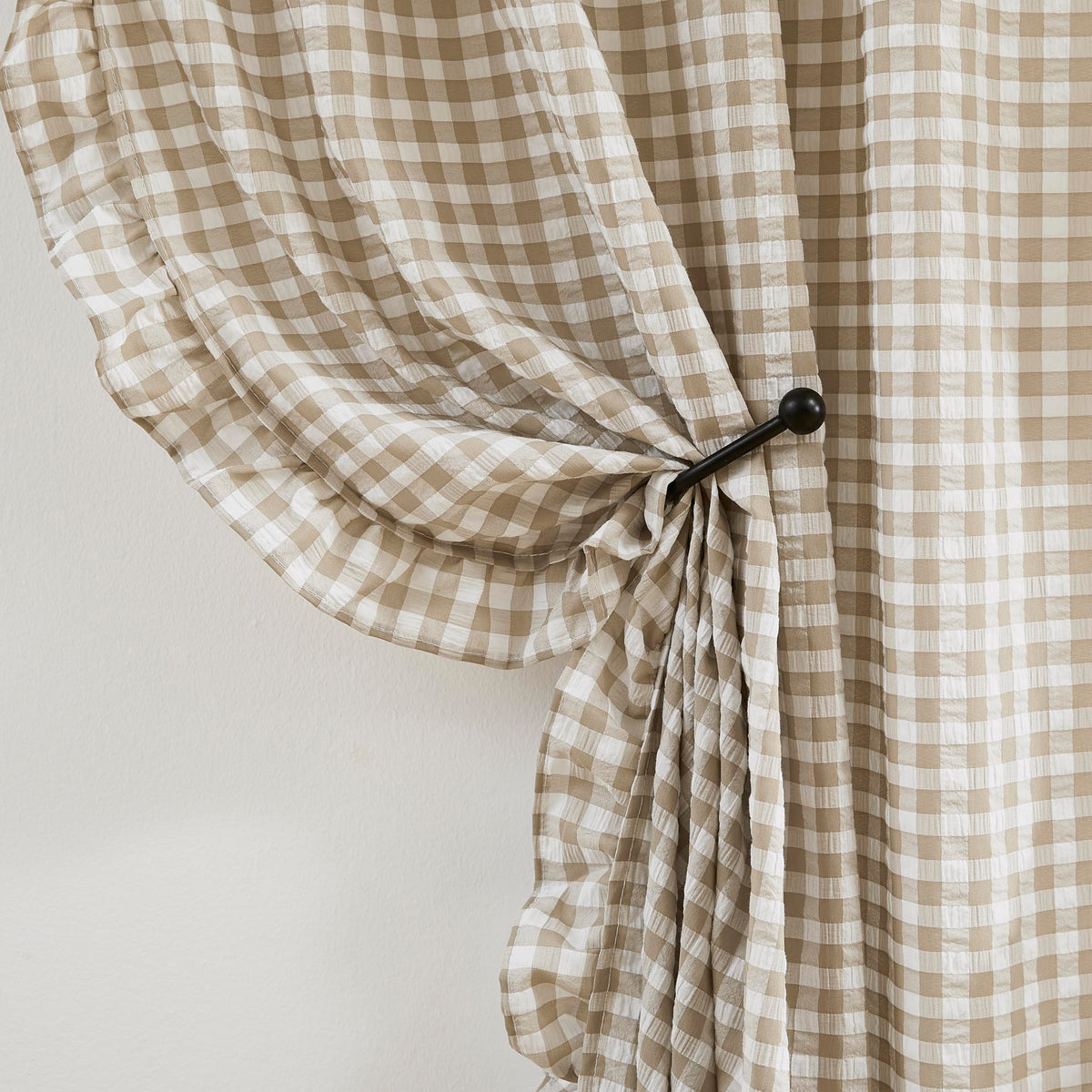 ZJDECOR Brown White Buffalo Plaid Curtains 84 Inches Long for Bedroom