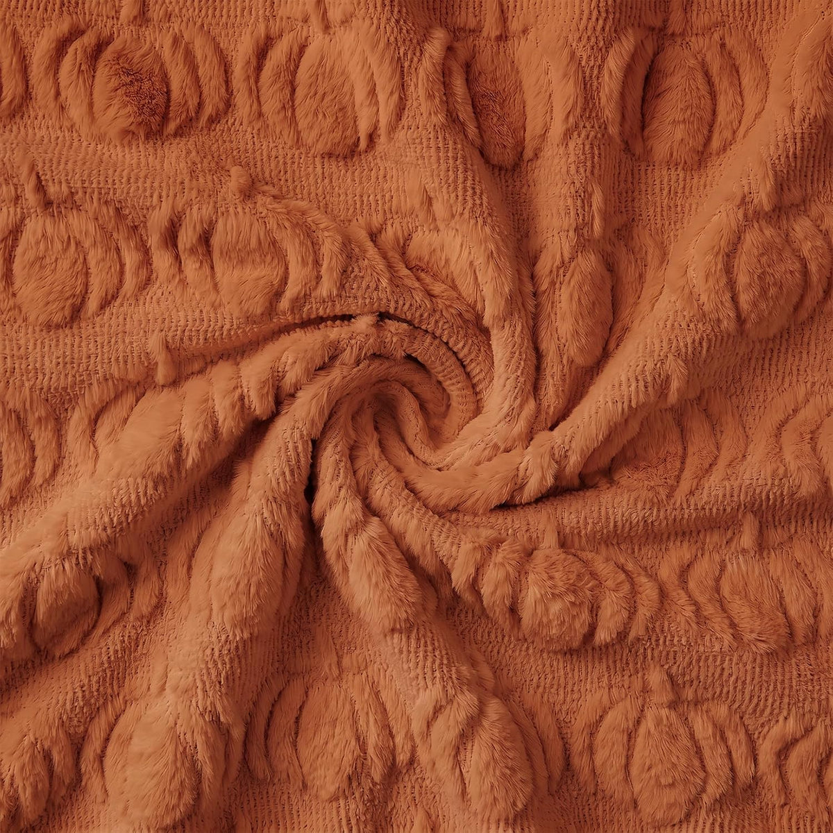 Horaldaily Fall Caramel Orange Pumpkin Faux Fur Throw Blanket 50x60