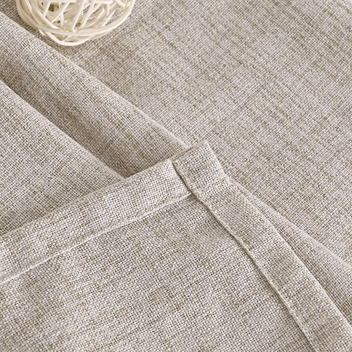 YoungsTex Linen Semi Sheer Curtains 63 Inch Length, Light Filtering Drapes