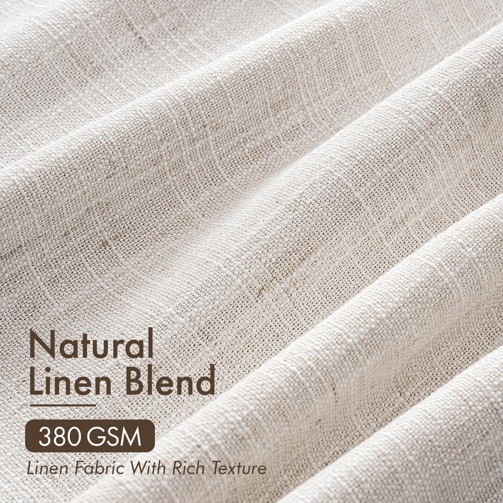 MIULEE 4 Panels Set Pinch Pleated Linen Curtains 90 Inches Long Natural
