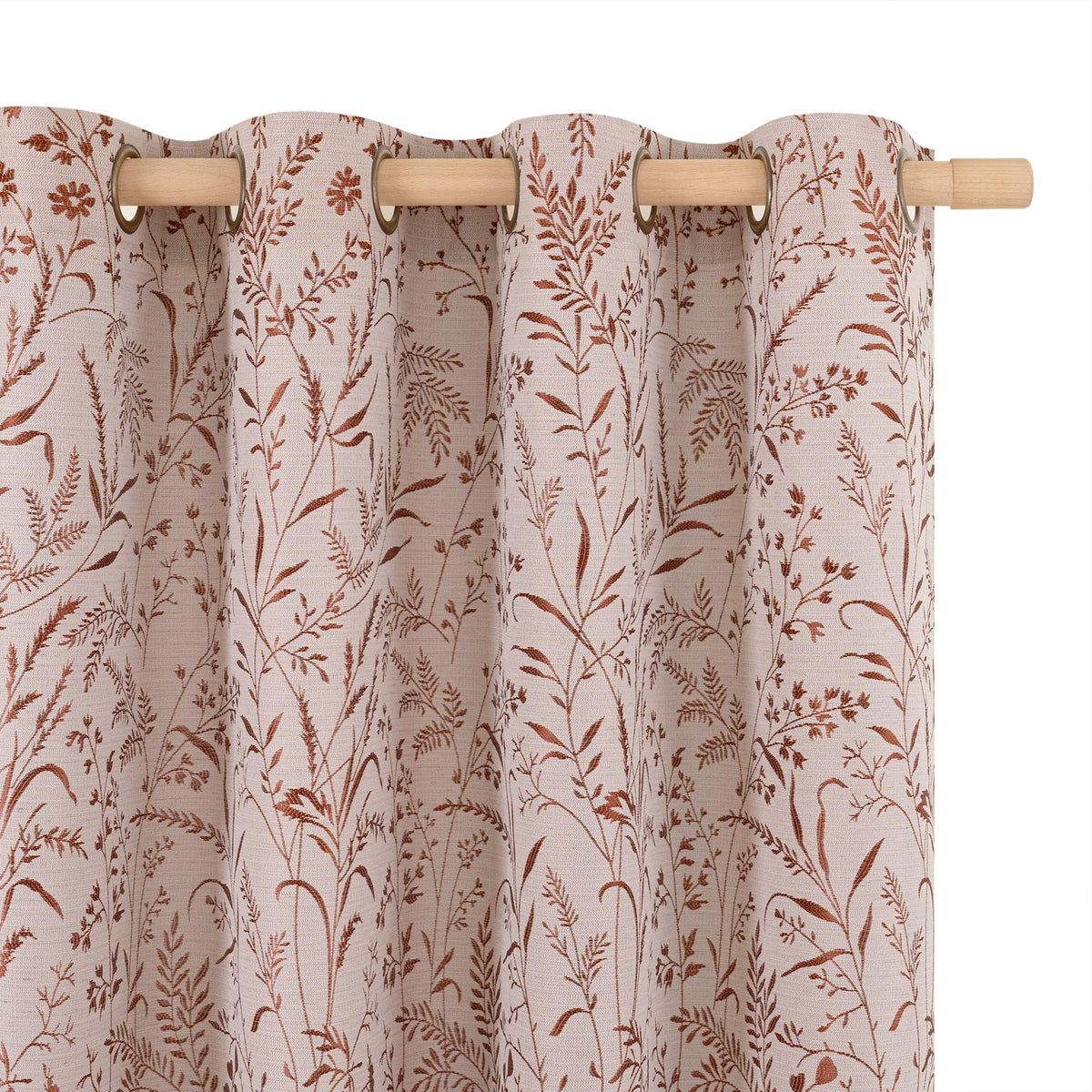 BGment Green Leaf Linen Curtains for Living Room 84 Inch Length 2 Panels
