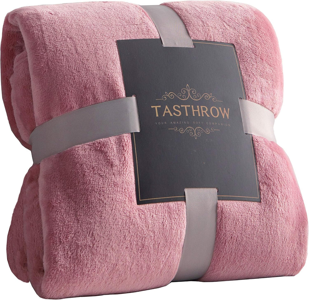 TASTHROW Large Flannel Fleece Throw Blanket, 50×70 Inch