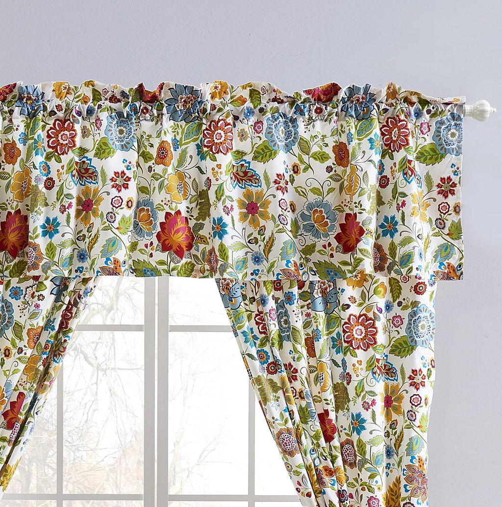 Greenland Home Astoria Semi-Sheer Curtain Panels, Set of 2, Lined, with Tiebacks, 95 L x 42 W (x2), White