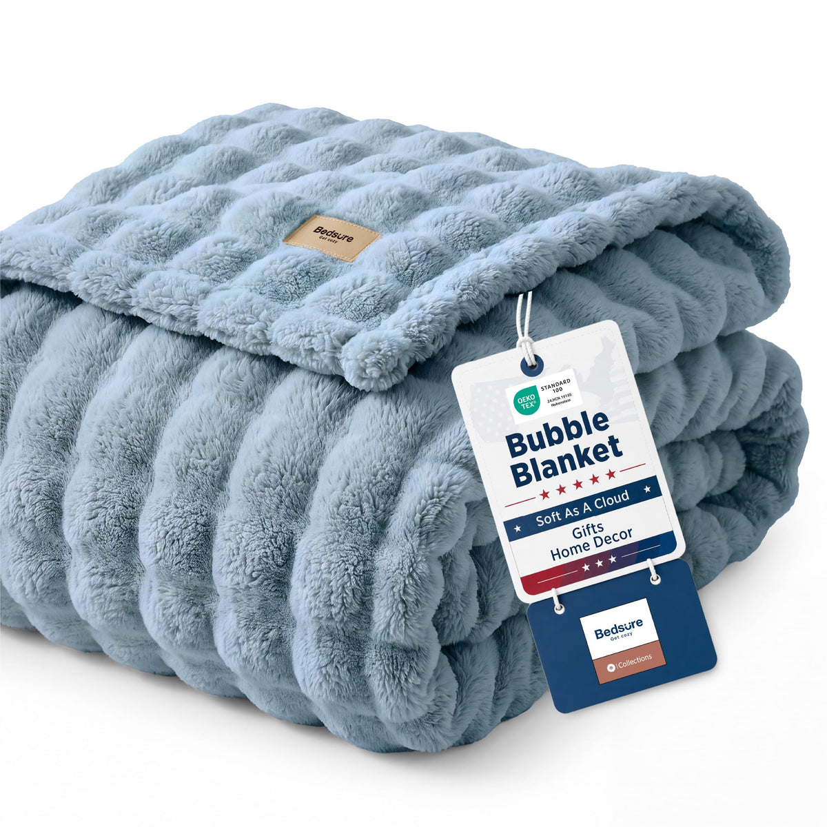 Bedsure Cloud Bubble Blanket, Soft Cozy Throw, Off White, 50"×60"