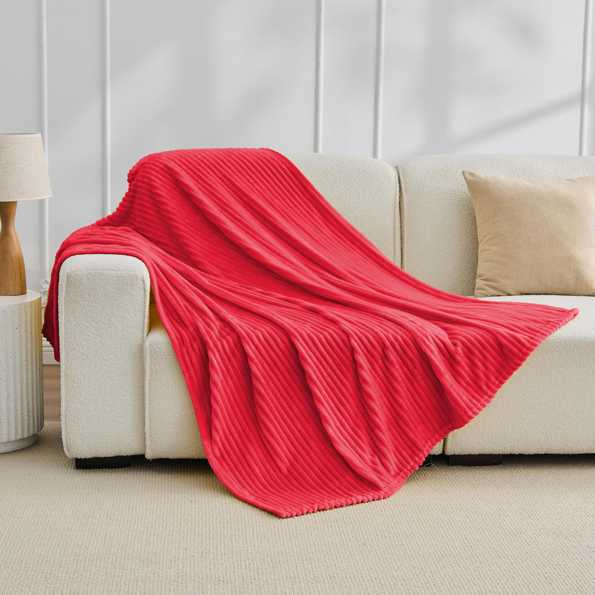 Bnuitland Burnt Orange Throw Blanket for Couch Bed, Soft Fleece Home Decor
