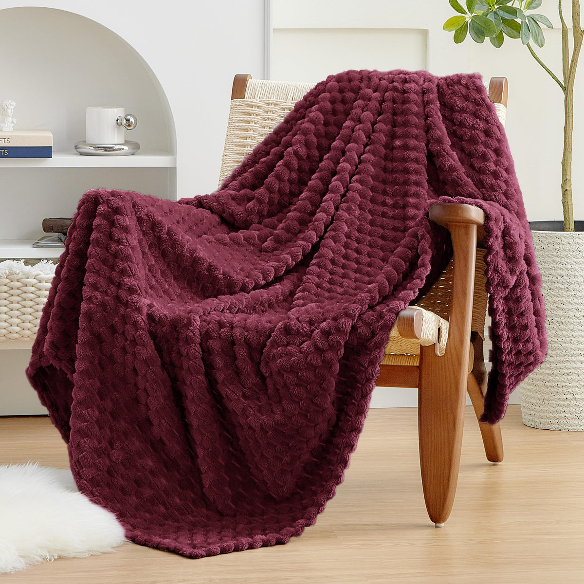EXQ Home Turtle Shell Throw Blanket Beige for Couch Gentle Soft Fleece