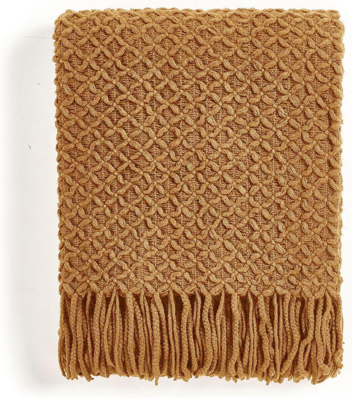 CREVENT Farmhouse Boho Knitted Throw Blanket for Couch Sofa Chair Bed Home Decoration, Soft Warm Cozy Light Weight for Spring Summer Fall (50''X60'' Sage Green)