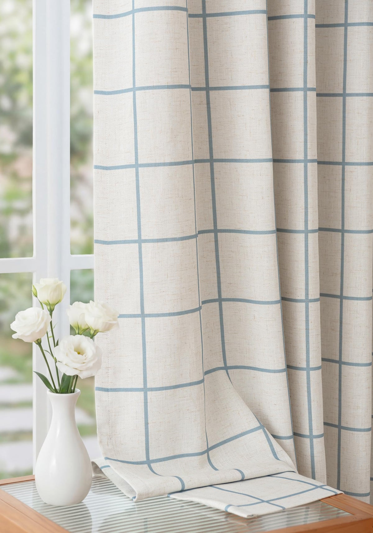 THREE GIRLS Plaid Pinch Pleated Curtains - Modern Luxury Linen Buffalo Blackout Drapes, Thermal Insulated Double Layer Window Panels for Living Room Bedroom, 120 Inches Long Brown 2 Panels Set