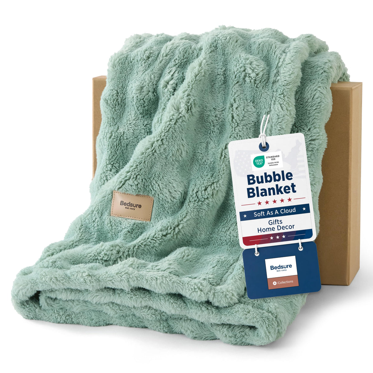 Bedsure Cloud Bubble Blanket, Soft Cozy Throw, Off White, 50"×60"