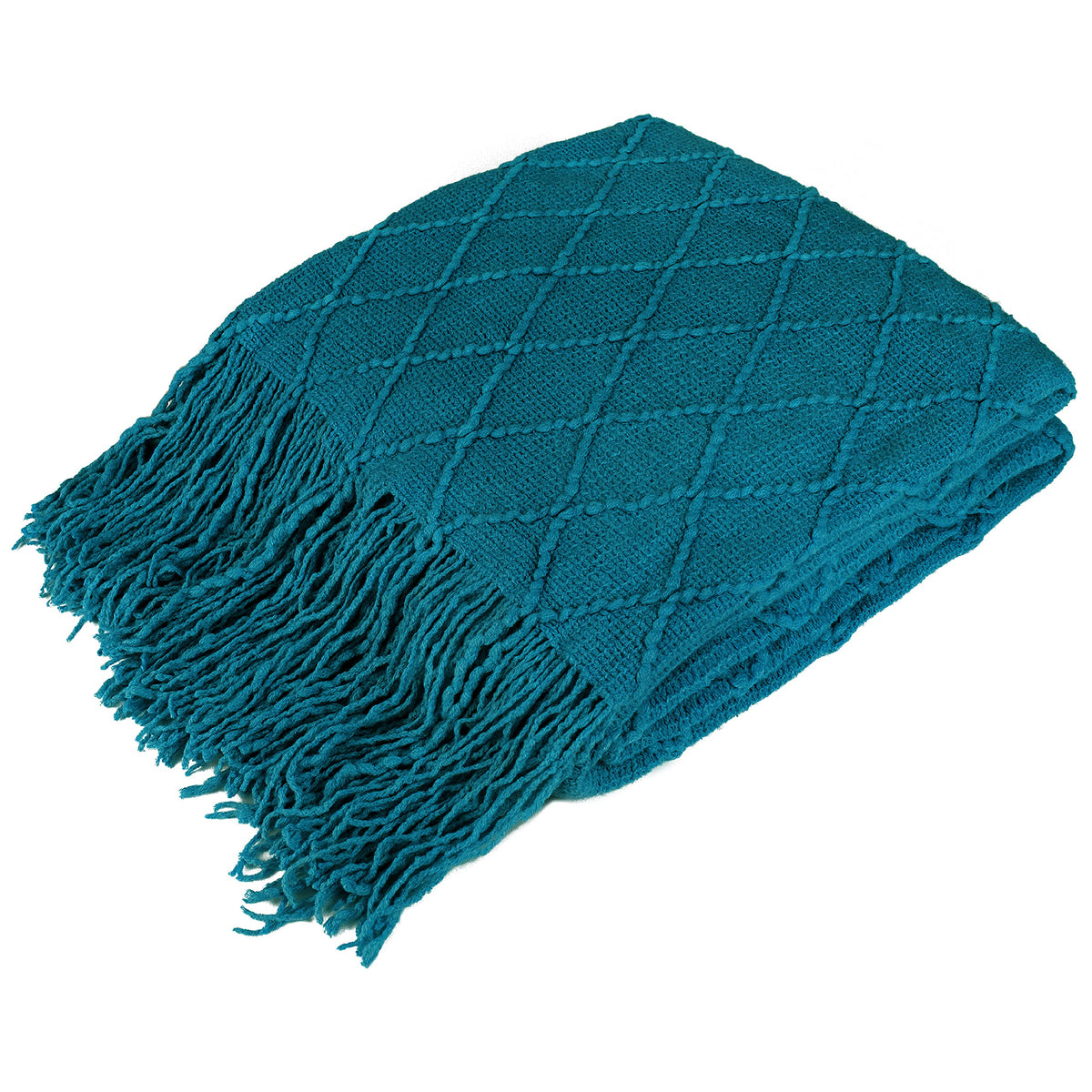 PAVILIA Tan Taupe Knit Throw Blanket, Soft Knitted Farmhouse, 50x60