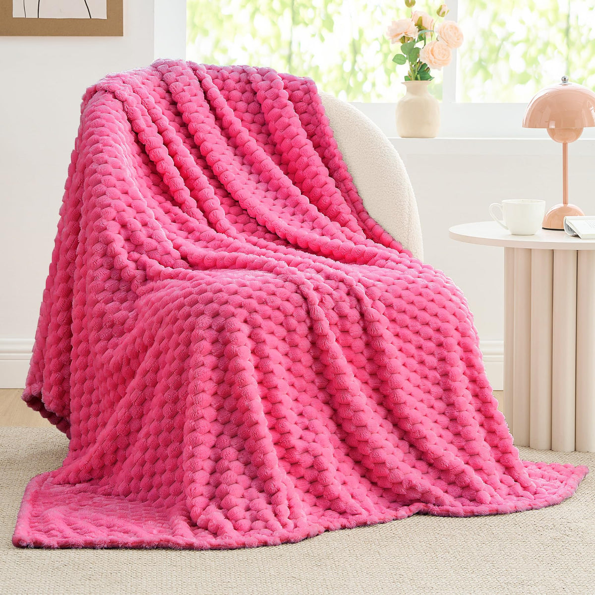 BEDELITE Pink Throw Blanket for Couch, Soft Cozy Gifts for Women, 50 * 60
