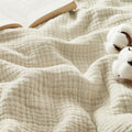 Bedsure 100% Cotton Muslin Blankets for Adults, Large Throw, Linen Beige