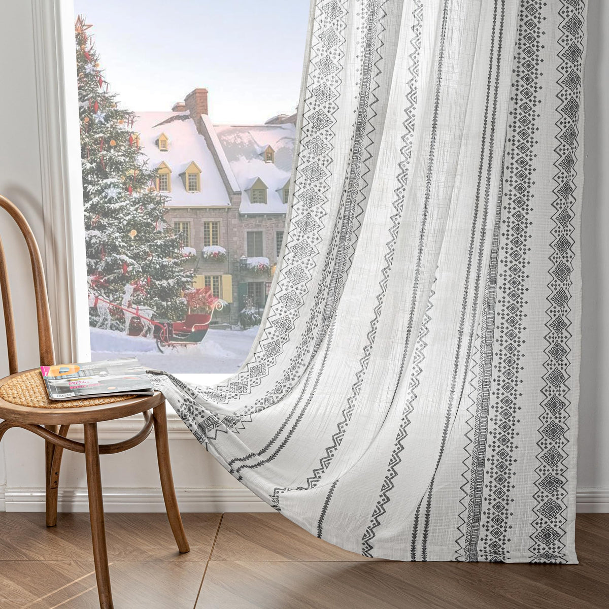 MEETSKY Sage Green Curtains 72 Inches Long 2 Panels Boho Curtains for Living Room Light Filtering Patterned Drapes for Bedroom Linen Style Back Tab Leaf Print Window Treatment, 50” Wide Each Panel
