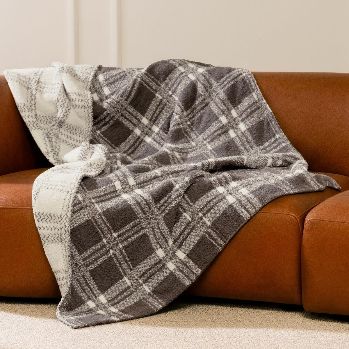 Waffle Knit Throw Blanket for Couch, Soft Cozy Chunky Knit Thick Knitted Blanket for Sofa, Bed, Gift for Women Girls Home Decor (Sage, Throw 50"x60")