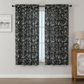 Chyhomenyc Roman Linen Blend Curtains 45 Inch Length 2 Panels, Light Filtering Soft Airy Leaf Floral Printed Rod Pocket Textured Window Treatment Drapes for Living Room Bedroom, 38Wx45L Inch, 2 PCS