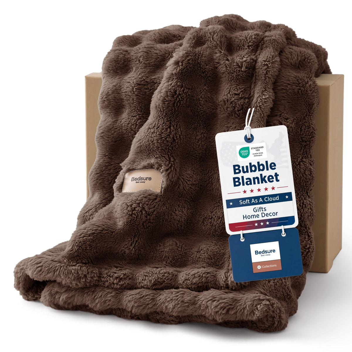 Bedsure Cloud Bubble Blanket, Soft Cozy Throw, Off White, 50"×60"