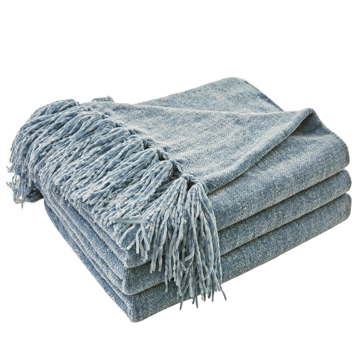 CozeCube Chenille Throw Blanket, Rust Orange Fringe Blanket, 50"X60"