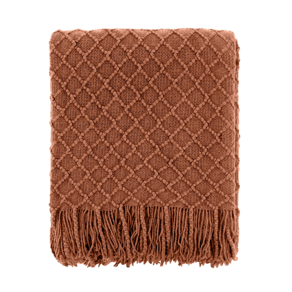 CREVENT Farmhouse Boho Knitted Throw Blanket for Couch Sofa Chair Bed Home Decoration, Soft Warm Cozy Light Weight for Spring Summer Fall (50''X60'' Sage Green)