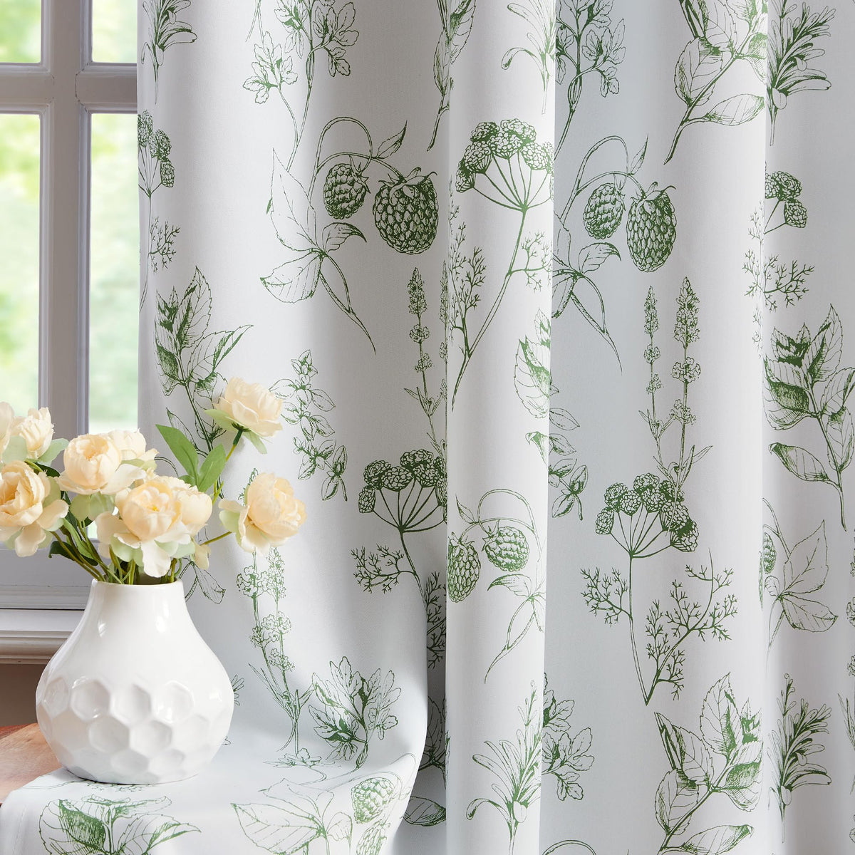 FMFUNCTEX Blue Blackout Floral Curtains, Bedroom, 100X84 Inches, 1 Panel