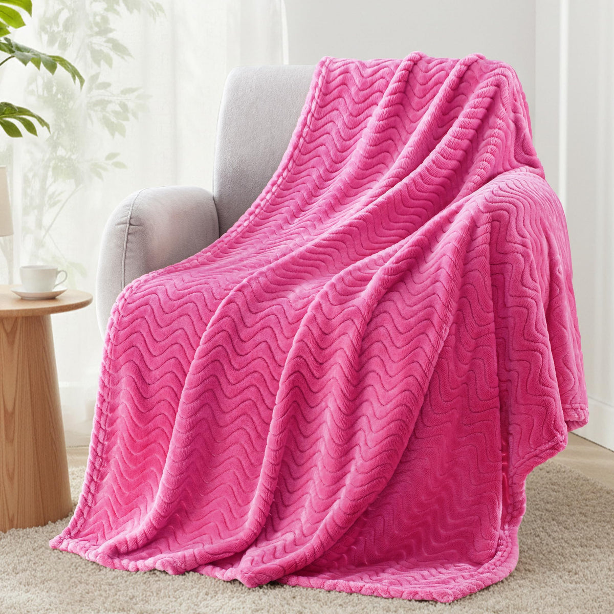 Exclusivo Mezcla Large Fleece Throw Blanket for Couch, Sofa, Celadon