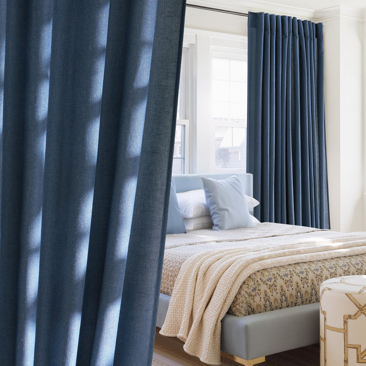 NICETOWN Flax Sheer Linen Curtains for Living Room 95 inch Long 2 Panels, Rod Pocket & Back Tab Semi Sheer Drapes Privacy Added with Light Filtering for Bedroom/Living Room, Natural, W55 x L95