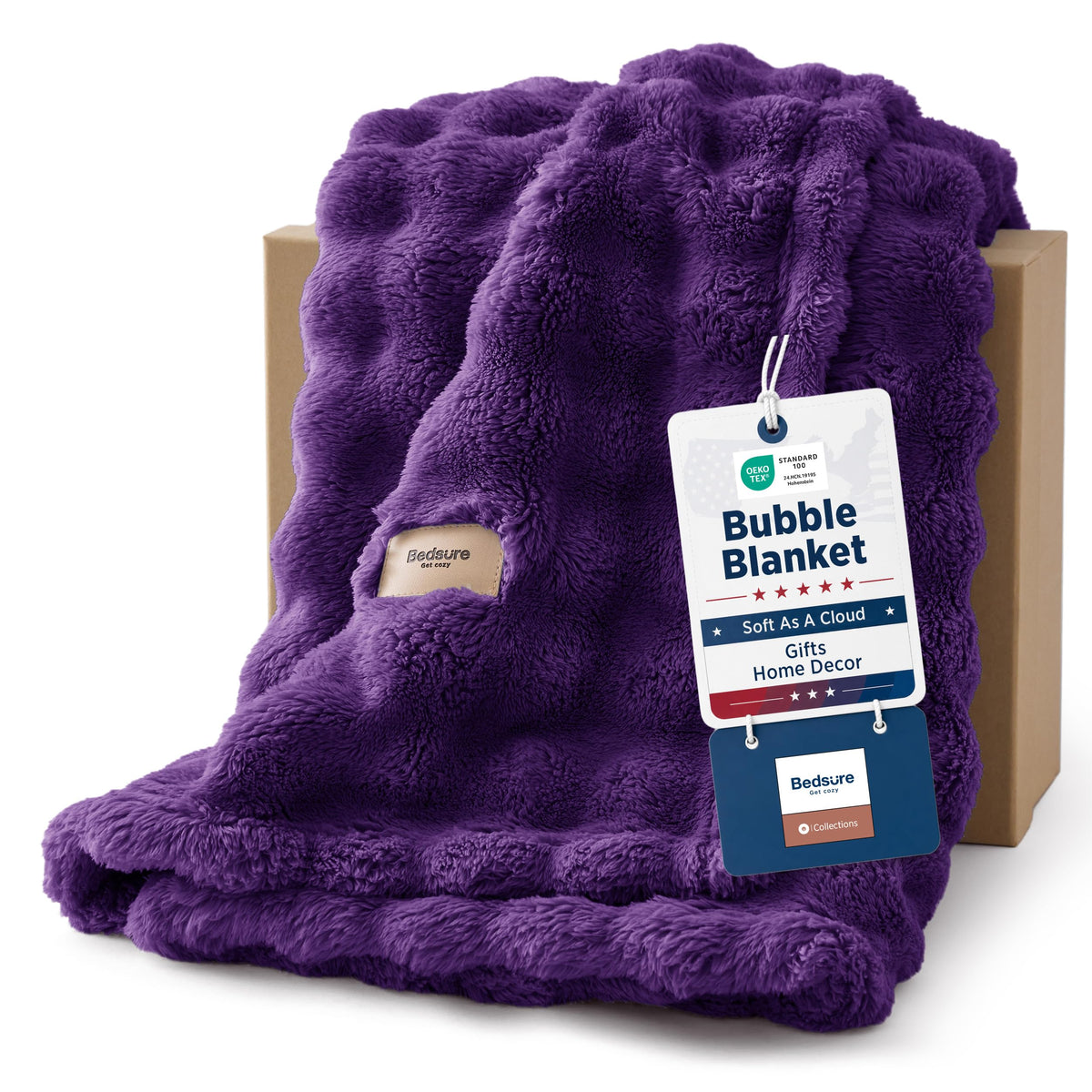 Bedsure Cloud Bubble Blanket, Soft Cozy Throw, Off White, 50"×60"