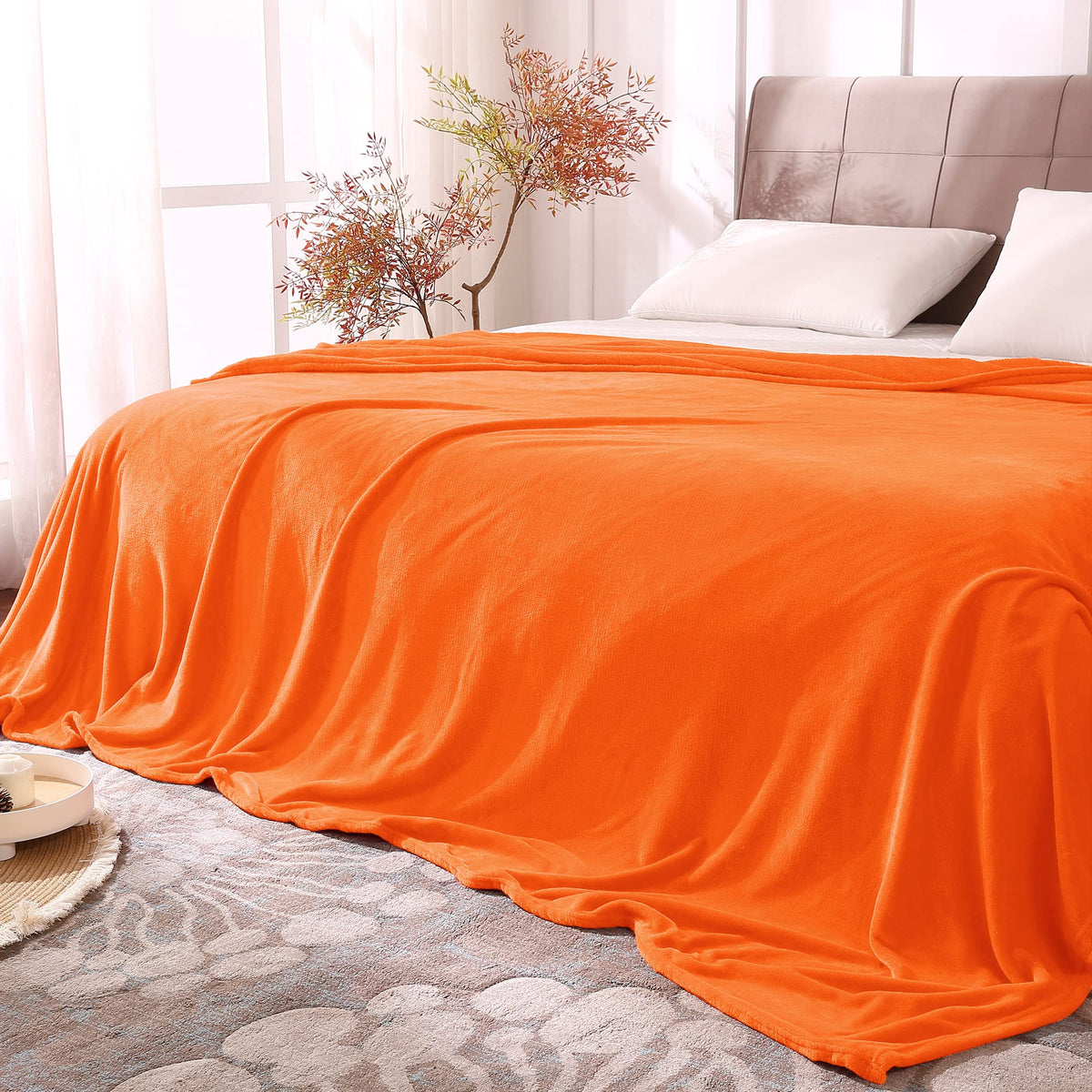 BEDELITE Fleece Blanket Soft Plush Throw for Couch Black 50"x60"