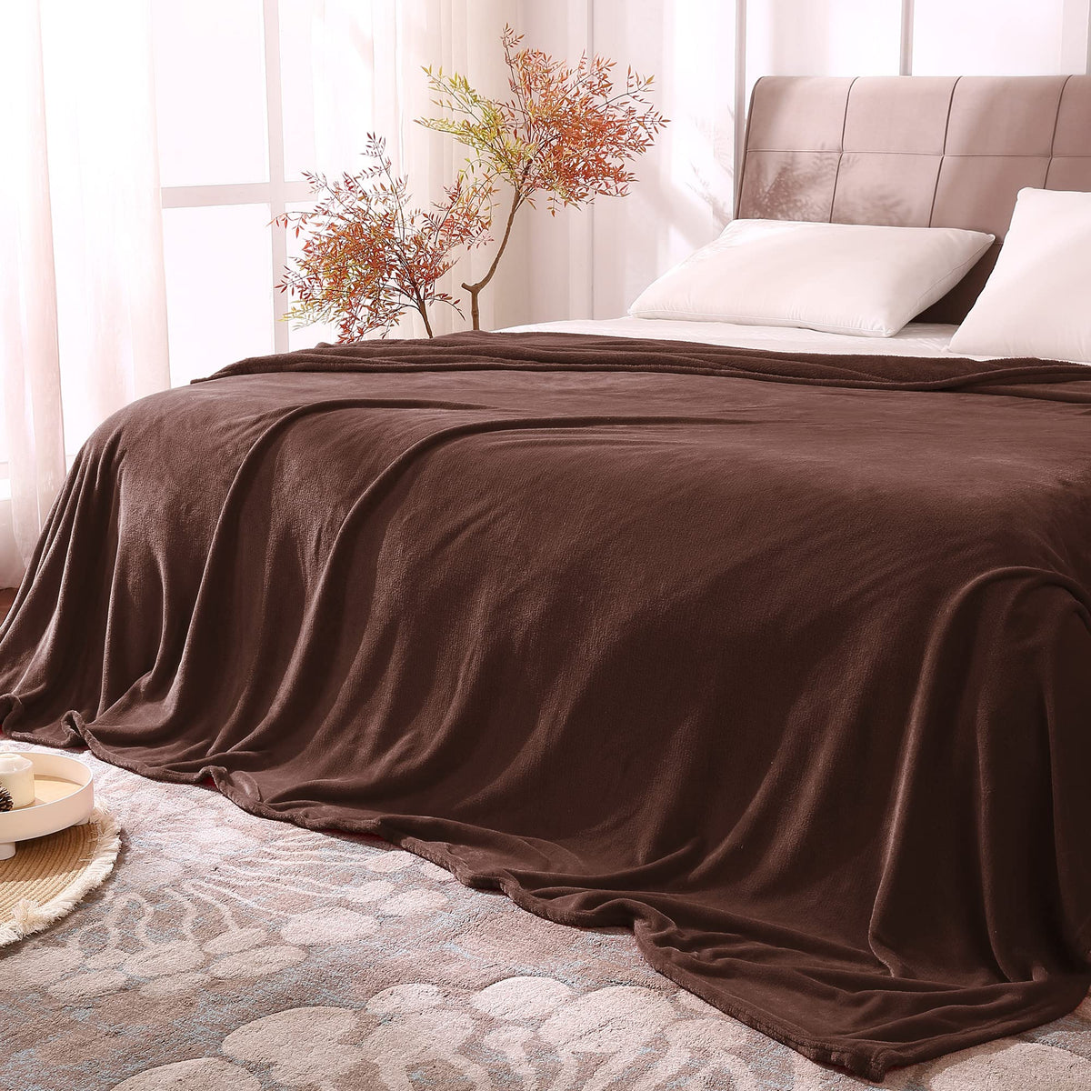 BEDELITE Fleece Blanket Soft Plush Throw for Couch Black 50"x60"