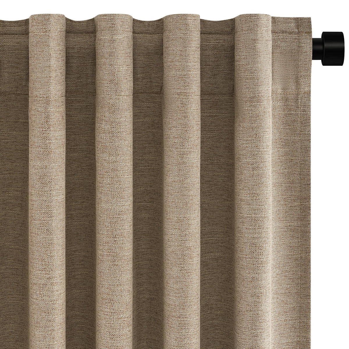 Topfinel Linen Blackout Curtains 96 Inch Long, Boho Farmhouse Ivory Birch Viral Drapes Pinch Pleated Curtains with Hooks for Living Room, Neutral 8 FT Back Tab Bedroom Curtains 52" X 96" 2 Panels