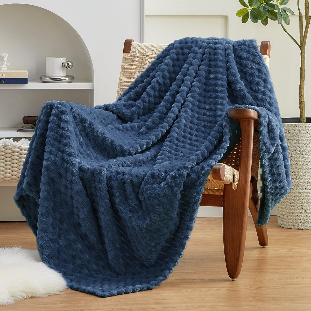 EXQ Home Turtle Shell Throw Blanket Beige for Couch Gentle Soft Fleece