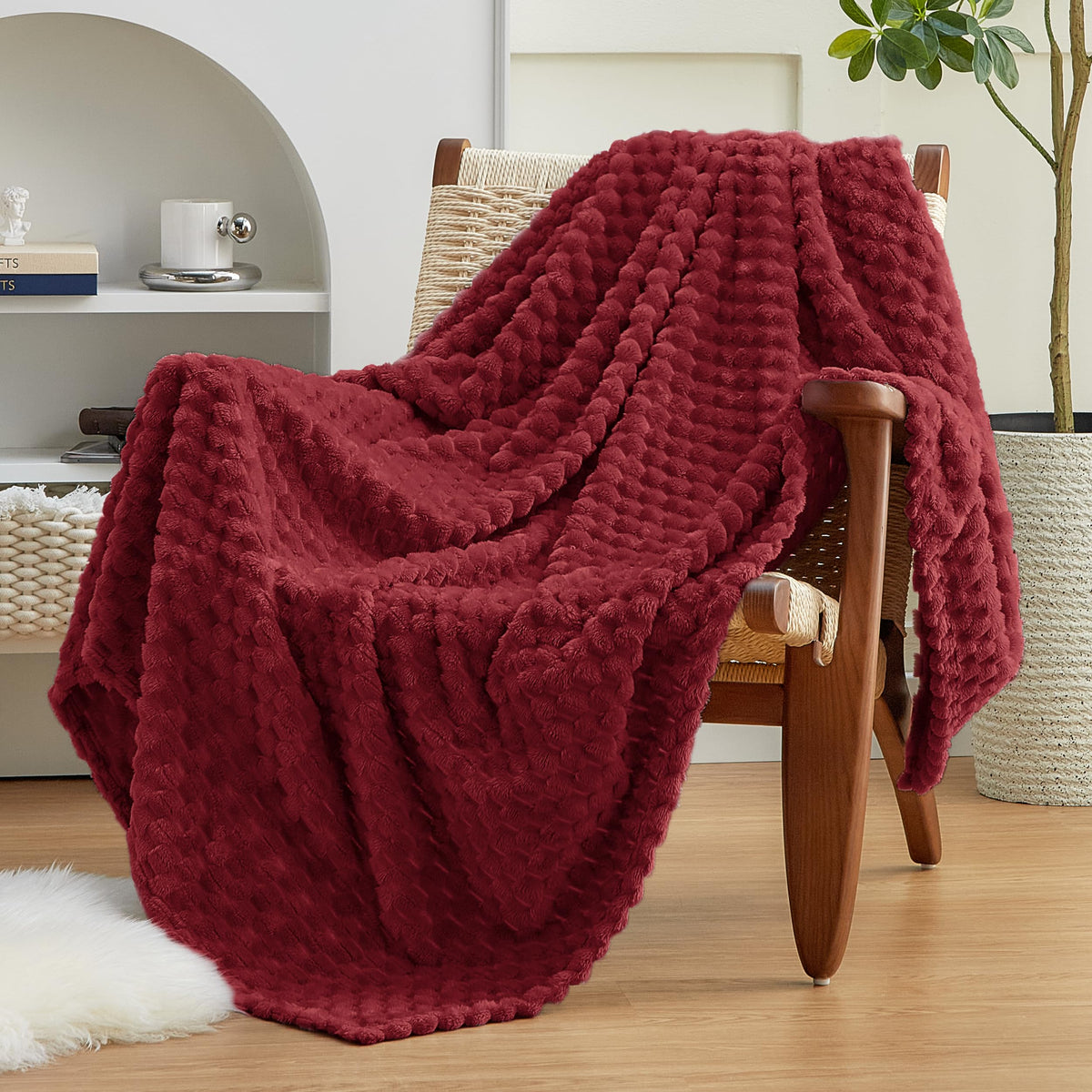 EXQ Home Turtle Shell Throw Blanket Beige for Couch Gentle Soft Fleece