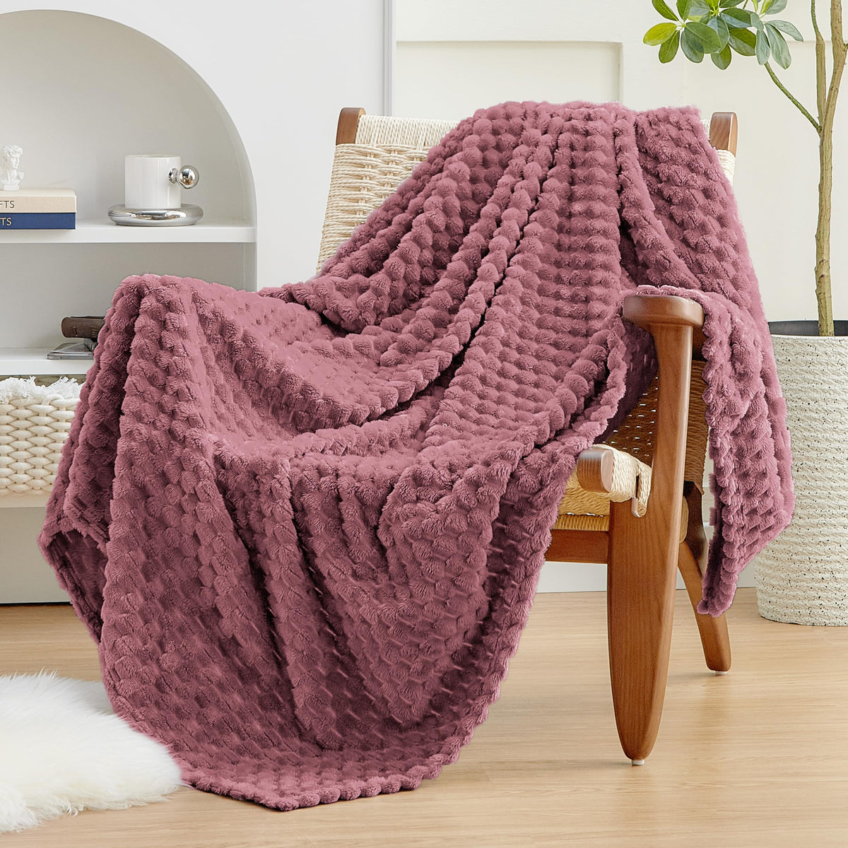EXQ Home Turtle Shell Throw Blanket Beige for Couch Gentle Soft Fleece