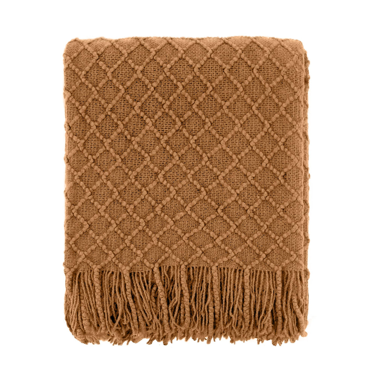 CREVENT Farmhouse Boho Knitted Throw Blanket for Couch Sofa Chair Bed Home Decoration, Soft Warm Cozy Light Weight for Spring Summer Fall (50''X60'' Sage Green)