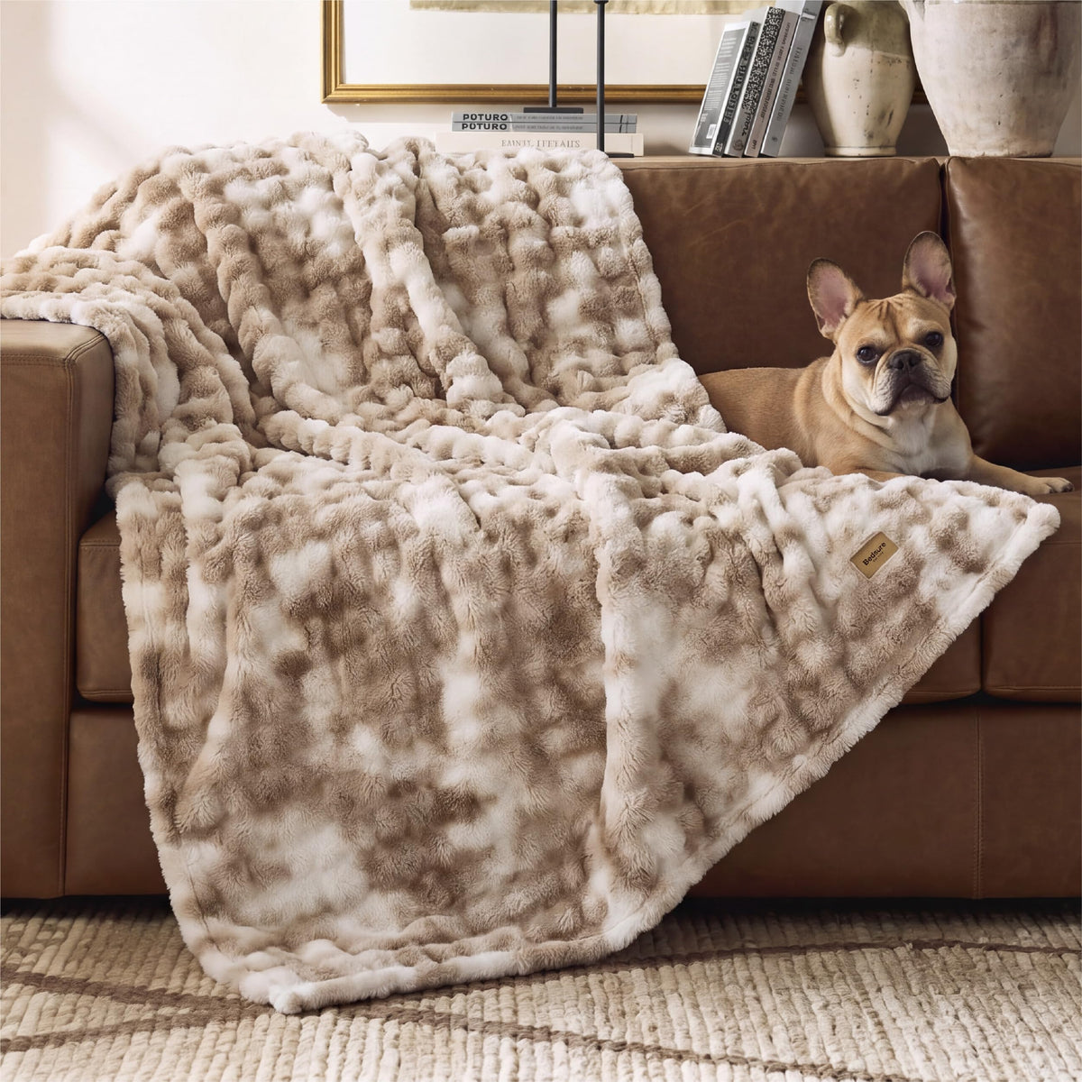 Bedsure Cloud Bubble Blanket, Soft Cozy Throw, Off White, 50"×60"