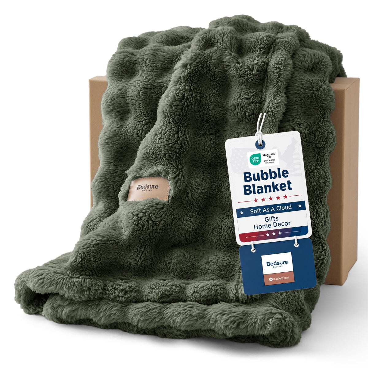 Bedsure Cloud Bubble Blanket, Soft Cozy Throw, Off White, 50"×60"
