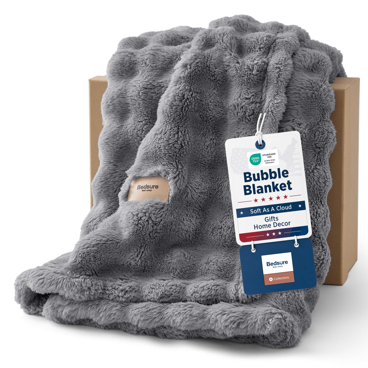 Bedsure Cloud Bubble Blanket, Soft Cozy Throw, Off White, 50"×60"