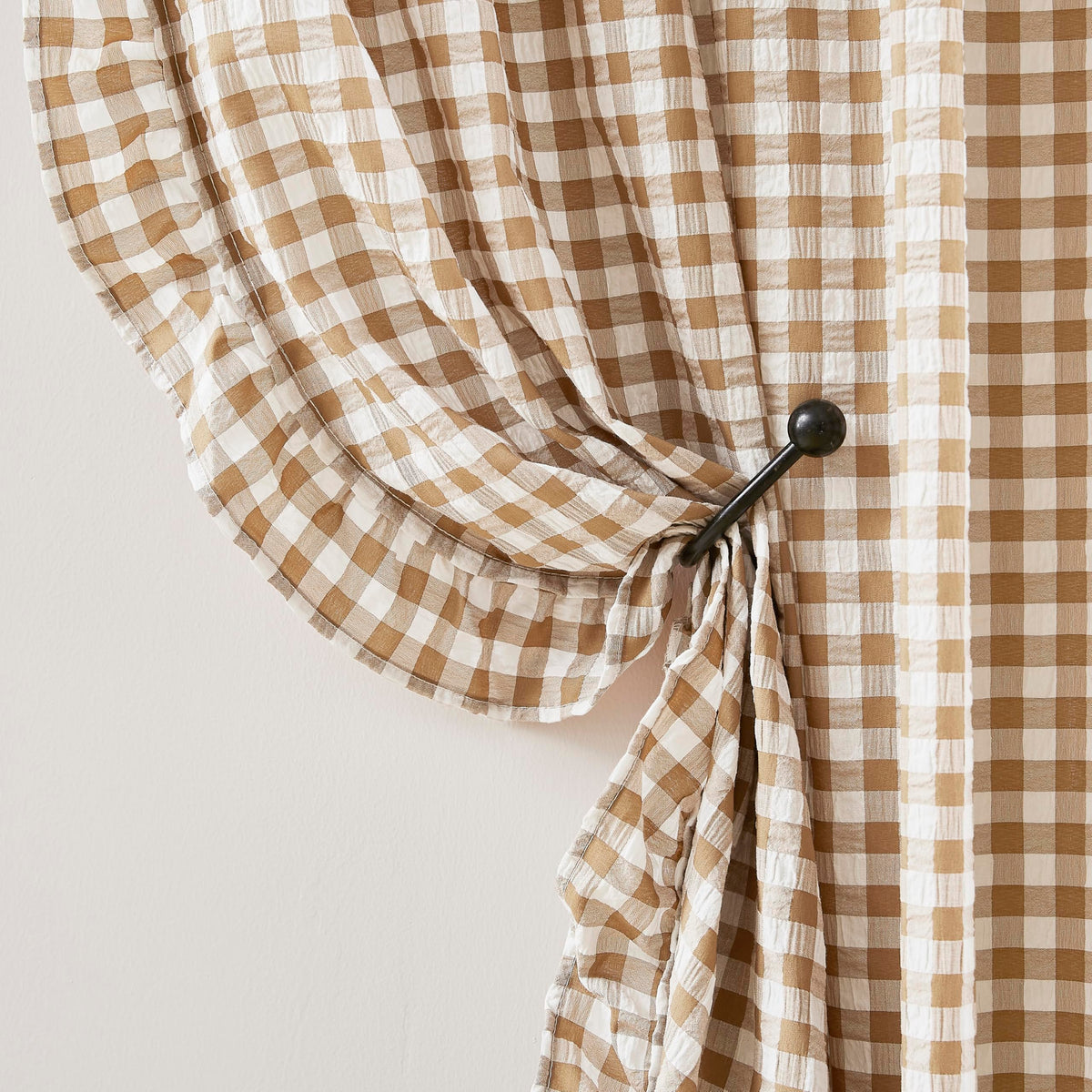 ZJDECOR Brown White Buffalo Plaid Curtains 84 Inches Long for Bedroom