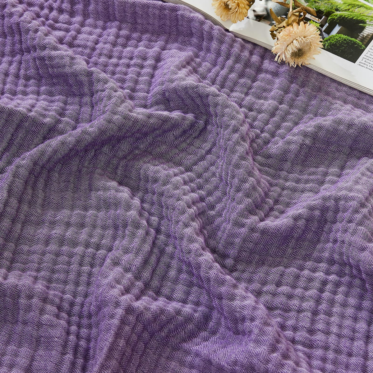 EMME Muslin Cotton Blanket Adults Heather Navy Throw XL 50"x70"